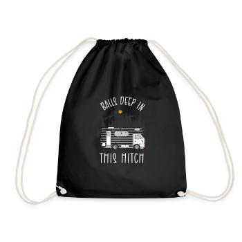 Camping Camper Present Nature Lovers - Drawstring Bag - black - Front