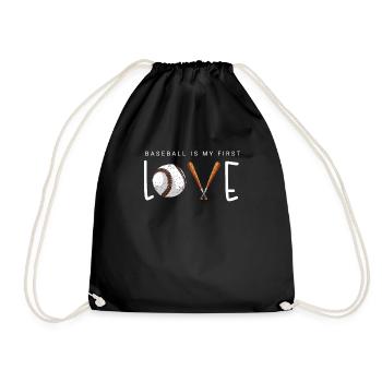 Baseball present home run baseball player athlete - Drawstring Bag - black - Front