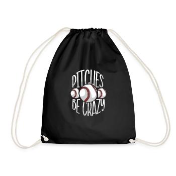 Baseball present home run baseball player athlete - Drawstring Bag - black - Front