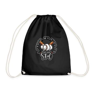 Baseball present home run baseball player athlete - Drawstring Bag - black - Front