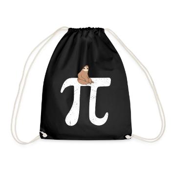 Math Sloth Pi - Drawstring Bag - black - Front