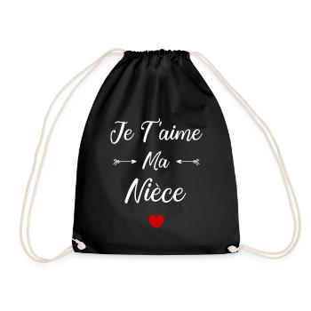 Je t'aime ma Nièce - Sac de sport léger - noir - Devant
