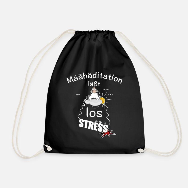 Meditation löst den Stress - Turnbeutel - Schwarz