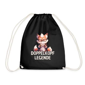 Doppelkopf Legende - Turnbeutel - Schwarz - Vorne