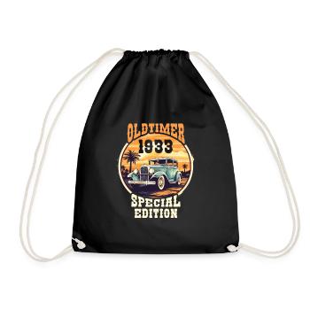 Oldtimer Jahrgang 1933 Special Edition - Turnbeutel - Schwarz - Vorne