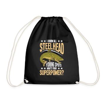 Steelhead Fishing Essentials Fishing Rod Fisherman - Sac de sport léger - noir - Devant