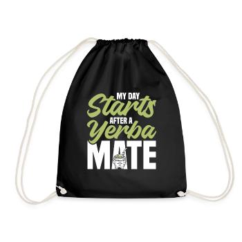 Yerba Mate Teeliebhaber Argentinischer Liebhaber Yerba Mate - Turnbeutel - Schwarz - Vorne