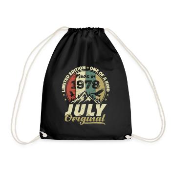 July 1978 Birthday Gift 1978 July 1978 - Drawstring Bag - black - Front