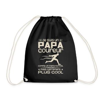 I'm a marathon runner dad - Drawstring Bag - black - Front