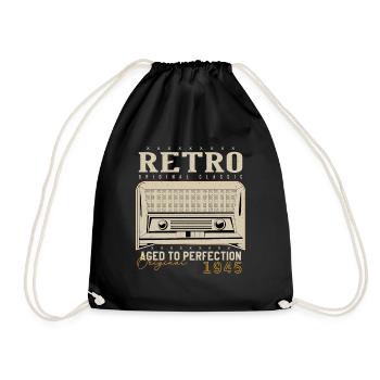 Retro 1945 Geburtstagsgeschenk 1945 Jahrgang 1945 - Turnbeutel - Schwarz - Vorne