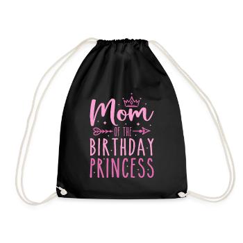 Mom Of The Birthday Princess Girls Funny Birthday - Sac de sport léger - noir - Devant