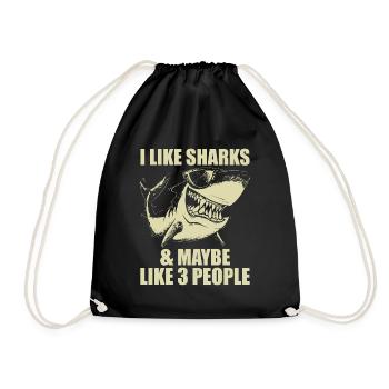 Funny Shark Design For Men Women Kids Shark Lover - Sac de sport léger - noir - Devant