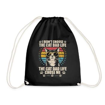 I didn't choose the cat dad life - Drawstring Bag - black - Front