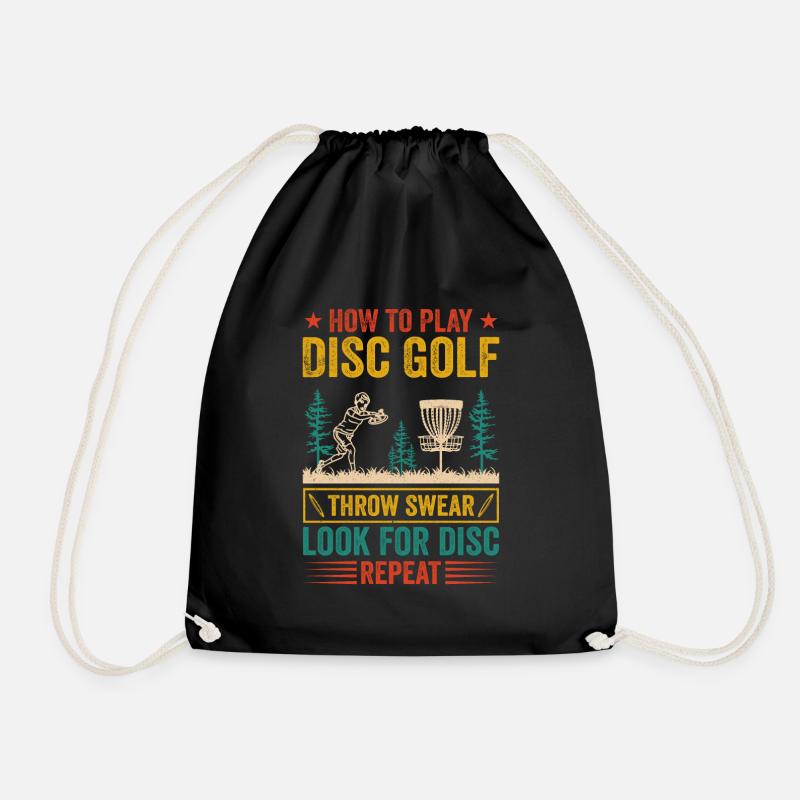 Wie man Disc Golf spielt - Disc Golf Players - Turnbeutel - Schwarz