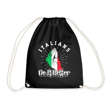 Italien Italien Italien Drôle de dicton - Sac de sport léger - noir - Devant