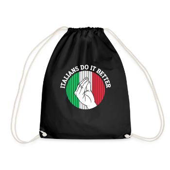 Italiener Italien Lustiger Spruch Geschenkidee - Turnbeutel - Schwarz - Vorne