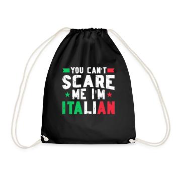 Italian Italy Funny Saying Gift Idea - Drawstring Bag - black - Front