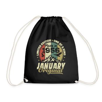Geburtstag Januar 1956 - Original Januar 1956 - Turnbeutel - Schwarz - Vorne