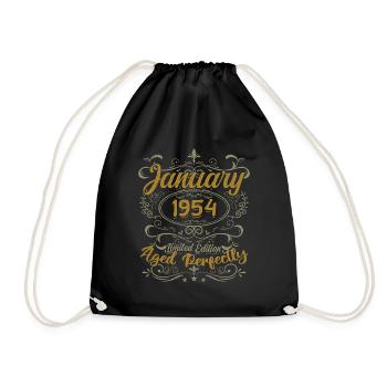 January Birthday Gift Born In January 1954 - Drawstring Bag - black - Front