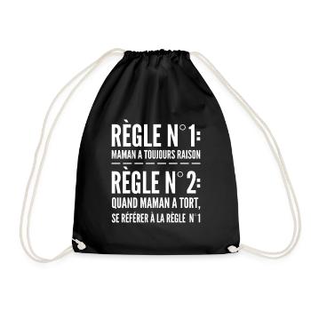 Maman A Toujours Raison - Sac de sport léger - noir - Devant