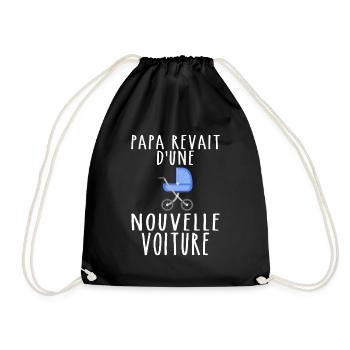 Dad Gift Future Dad - New Dad Car - Drawstring Bag - black - Front