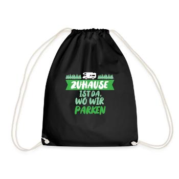 Zuhause ist da, wo wir parken - Turnbeutel - Schwarz - Vorne