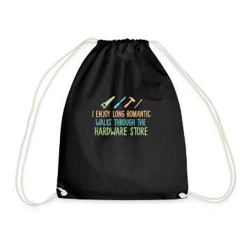 I enjoy long walks through the hardware store - Drawstring Bag - black - Front