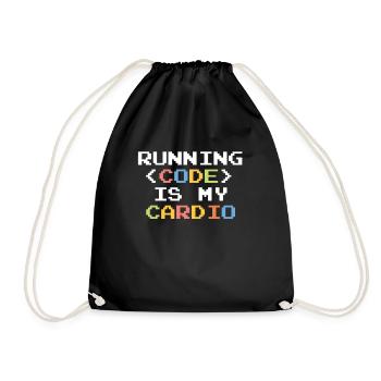 Programmer cardio sport gift idea - Drawstring Bag - black - Front