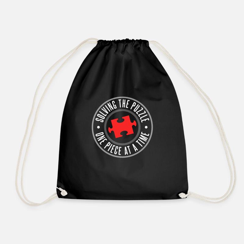 Puzzle piece of the puzzle - Drawstring Bag - black