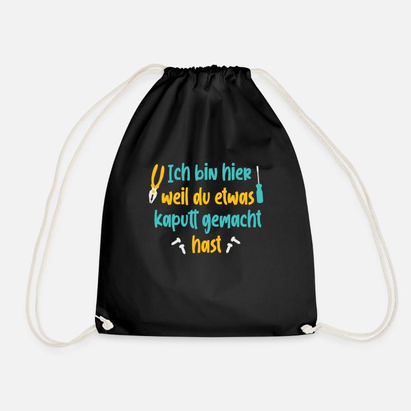 Heimwerker Handwerker Geschenk - Turnbeutel - Schwarz