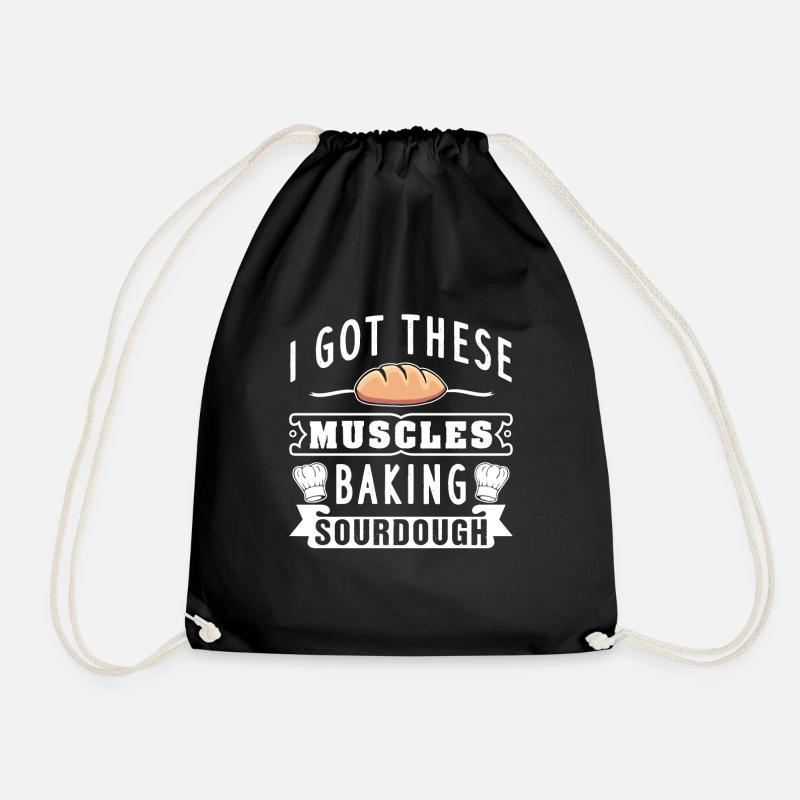 Bäcker Brot Backen Sauerteig Geschenk - Turnbeutel - Schwarz