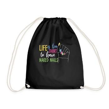 Nail designer gel nails - Drawstring Bag - black - Front