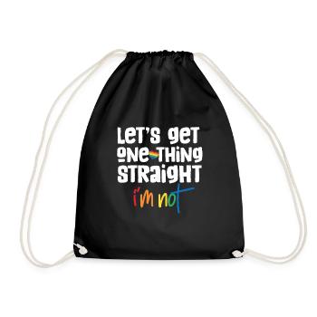 Lesbian lesbian outing - Drawstring Bag - black - Front