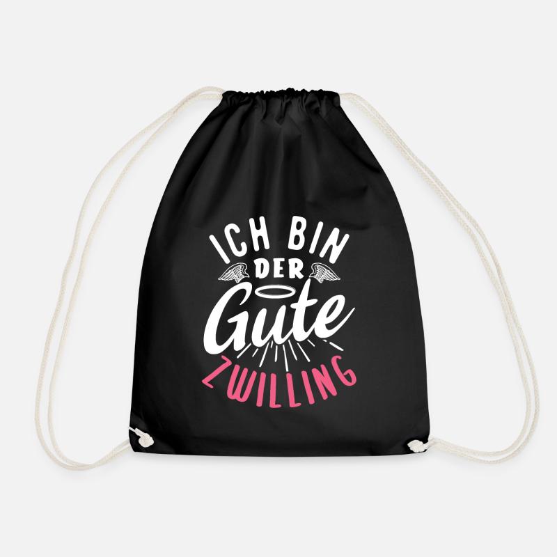 Ich bin der gute Zwilling - Turnbeutel - Schwarz