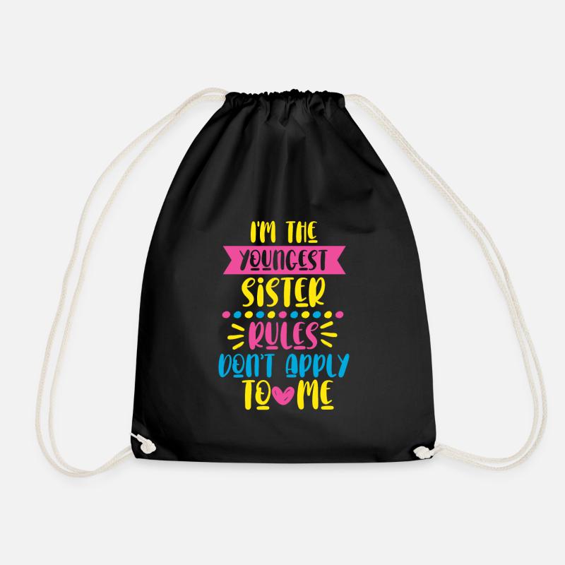 Younger sister gift - Drawstring Bag - black