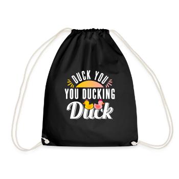 Rubber duck funny gift - Drawstring Bag - black - Front