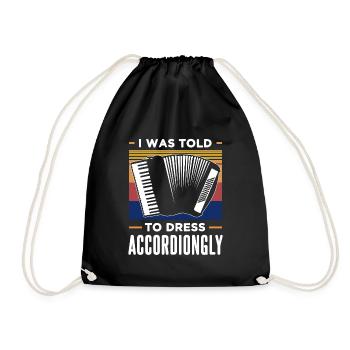 Idée cadeau rétro accordéon - Sac de sport léger - noir - Devant
