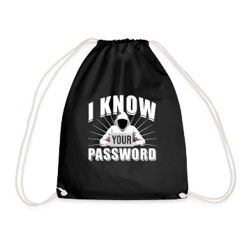 Cadeau de mot de passe de cybersécurité pirate - Sac de sport léger - noir - Devant