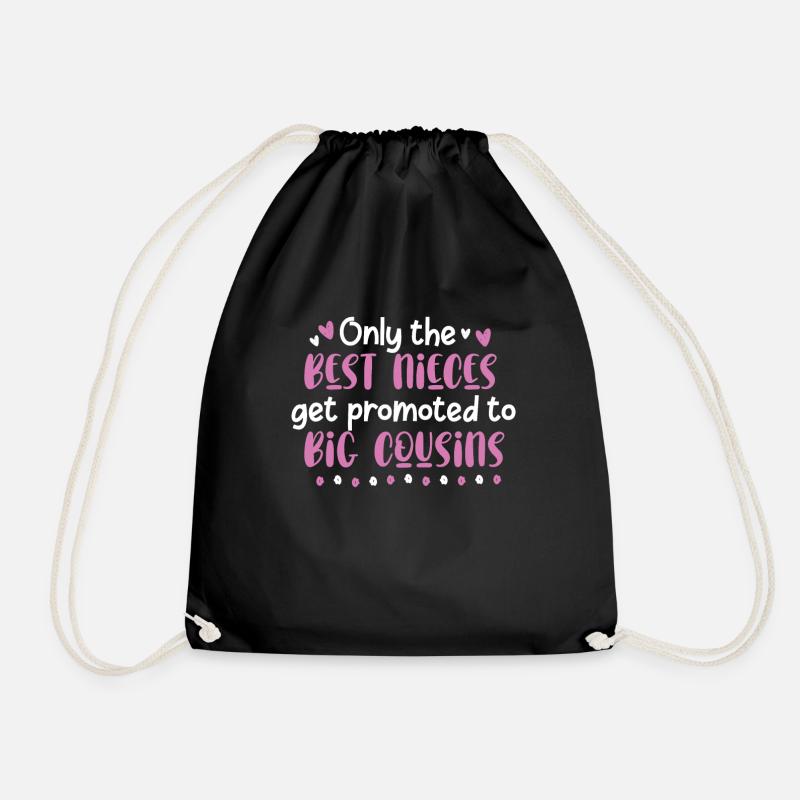 Cousin niece gift - Drawstring Bag - black