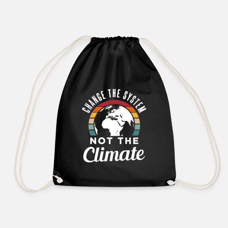 Umweltschutz Klimaschutz Geschenk - Turnbeutel - Schwarz