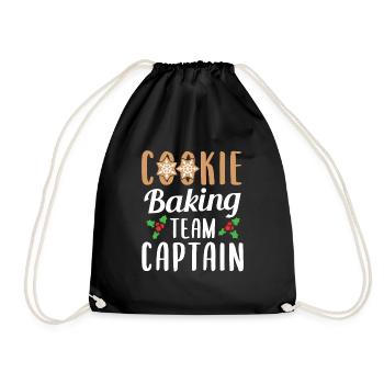 Christmas Cookies Baking Team Gift - Drawstring Bag - black - Front
