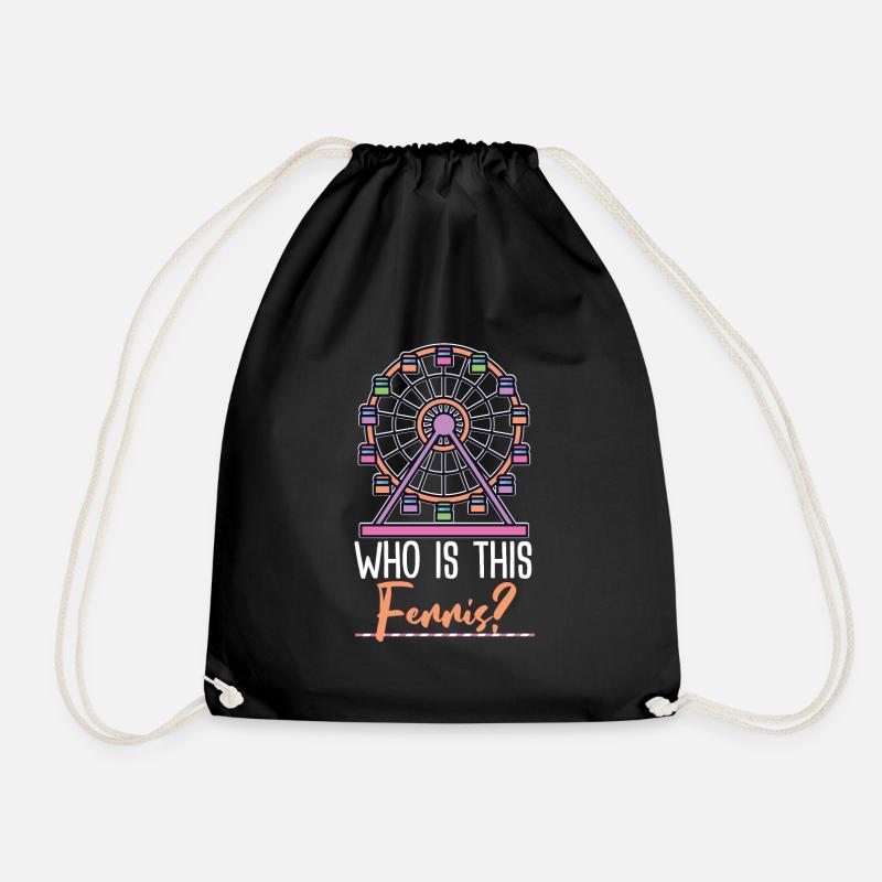 Ferris wheel gift idea - Drawstring Bag - black
