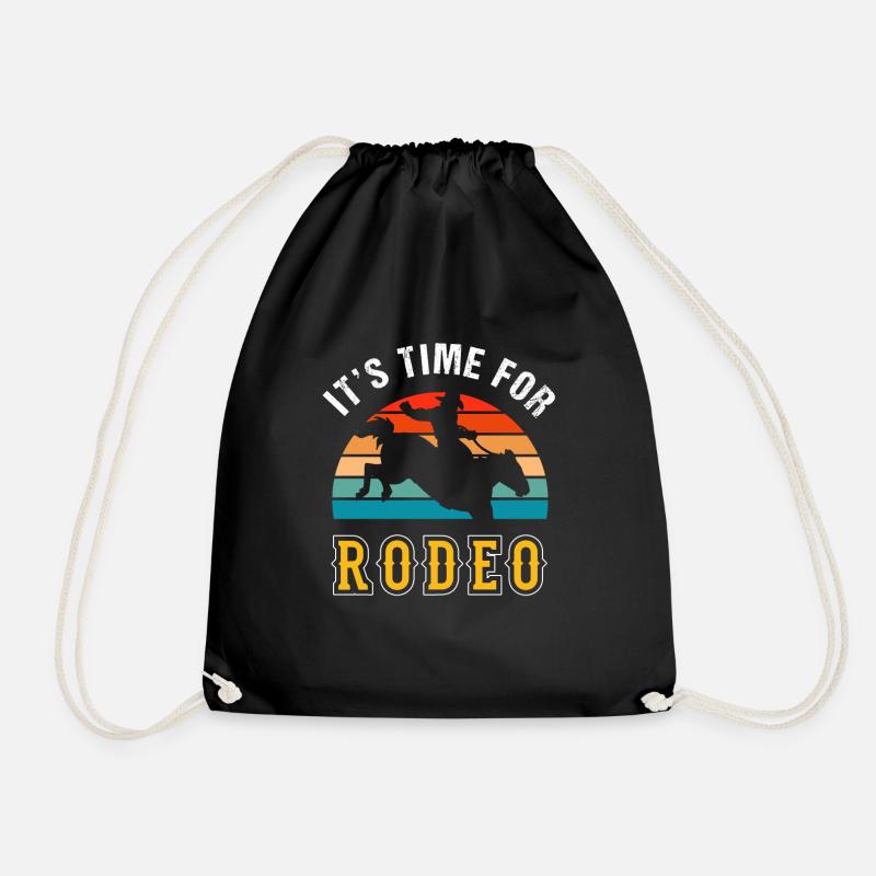 Rodeo Cowboy Retro Geschenkidee - Turnbeutel - Schwarz