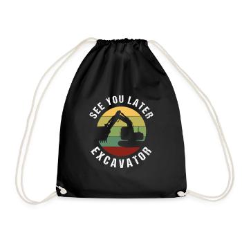 Idée cadeau de conducteur de pelle excavatrice - Sac de sport léger - noir - Devant