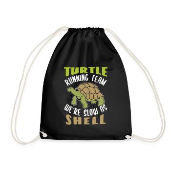 Schildkröte Laufen Team Wasserschildkröte Geschenk - Turnbeutel - Schwarz - Vorne