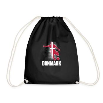 Denmark Football Danish Flag Scandinavian - Drawstring Bag - black - Front