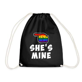 She's Mine | LGBT Pride - Drawstring Bag - black - Front
