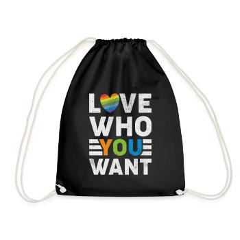 Pride Statement | Love Is Love - Turnbeutel - Schwarz - Vorne