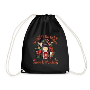 Soyez gentil avec la serveuse Le Père Noël regarde - Sac de sport léger - noir - Devant