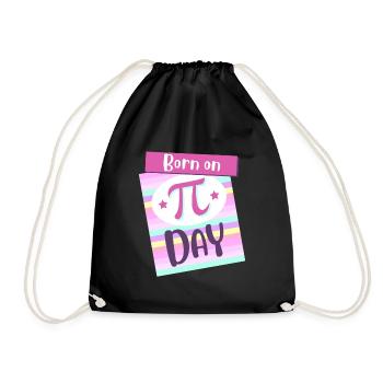 Born On Pi Day Big Pi Symbol Awesome 3.14 Pi Day - Drawstring Bag - black - Front